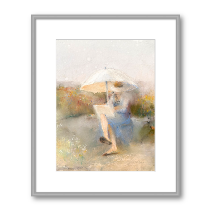 watercolor painting framed