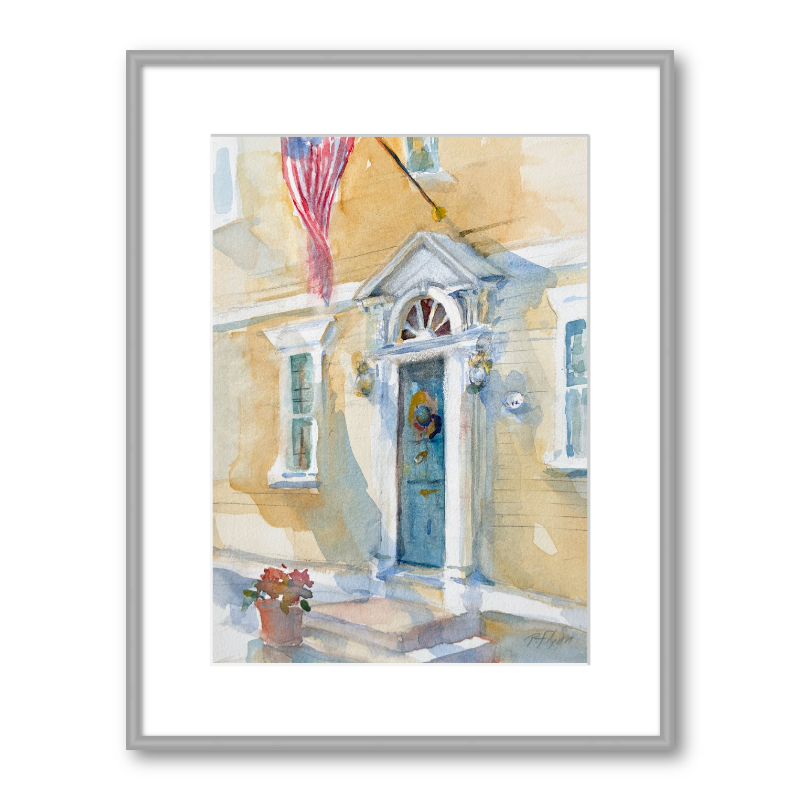 watercolor painting framed