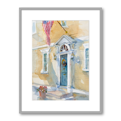 watercolor painting framed
