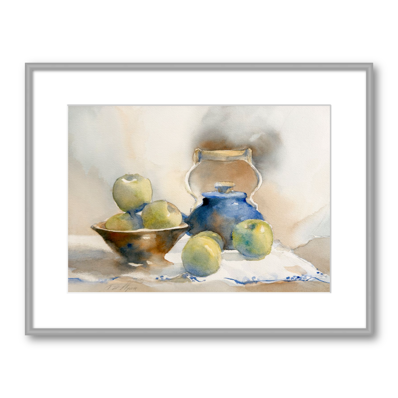 watercolor painting framed